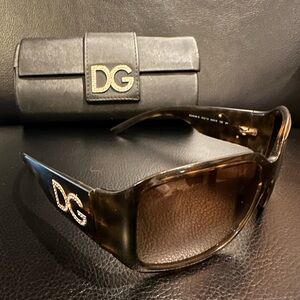 Dolce & Gabbana Brown Tortoise DG Rhinestone Sunglasses DG 6038-B / pre-loved
